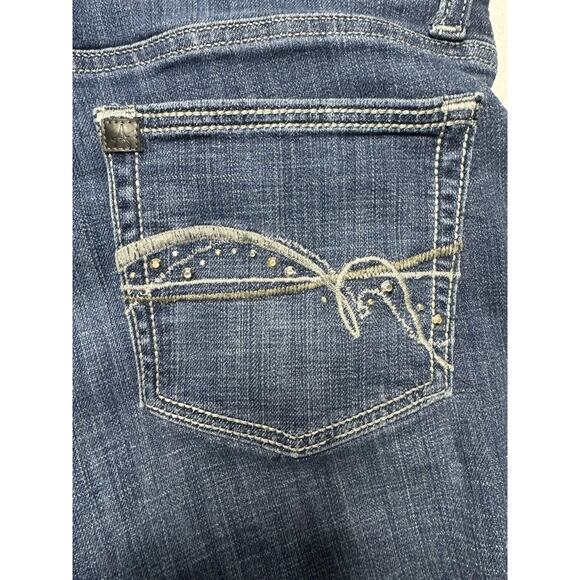 Aura by Wrangler Women's Straight Leg Rhinestone Denim Jeans - Size 30x29.5 - Picture 4 of 7